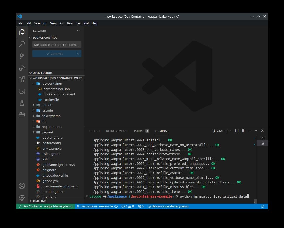 VS Code where we run the commands in the integrated terminal